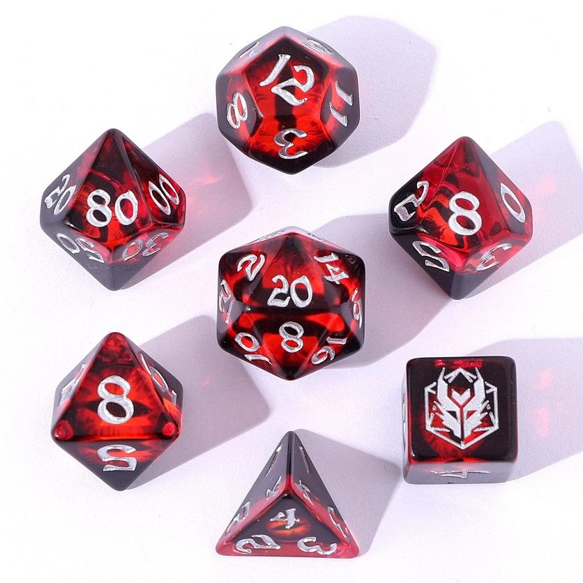 hym DICE SET 7 WYRMFORGED ROLLERS - DRAGON EYE RED