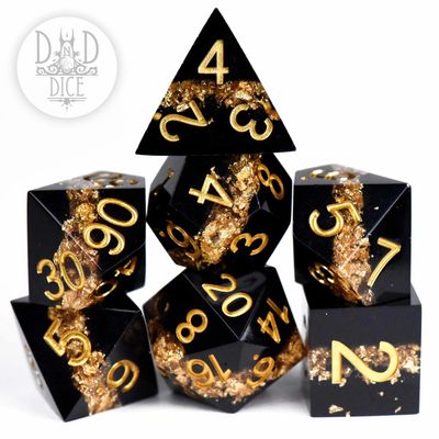 dnd DICE SET 7 HANDMADE - STAR BELT: Gold