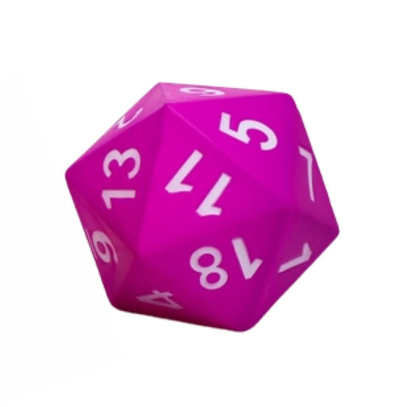 DICE D20 6&quot; GIANT FOAM, Color: Purple