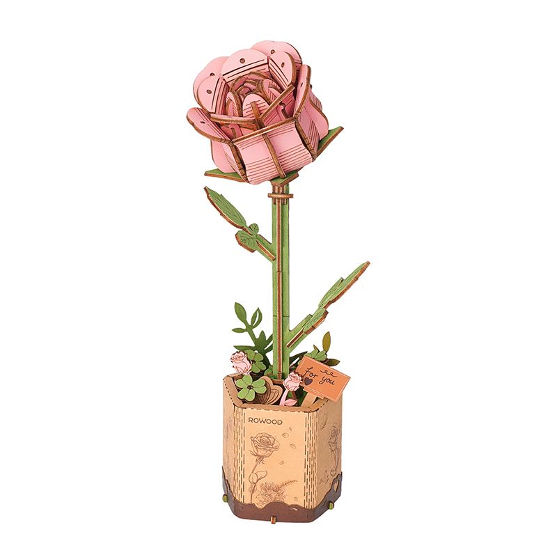 WOODEN BLOOM CRAFT: PINK ROSE