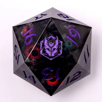 DICE D20 55mm SHARP EDGED MULTI-EYE CORE Dark