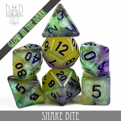 dnd DICE SET 7 SNAKE BITE GLOW