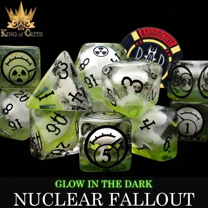 dnd DICE SET 11 NUCLEAR FALLOUT (Glow-in-the-Dark)
