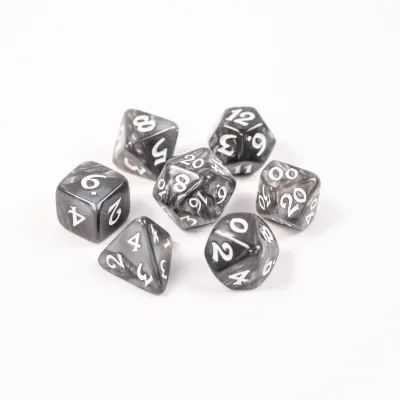 dh DICE SET 7 ELESSIA ESSENTIALS GRAY w/ WHITE