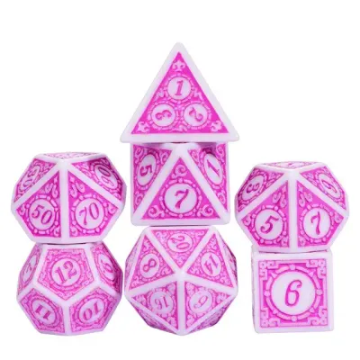 fb DICE SET 7 MOTIF BUBBLEGUM