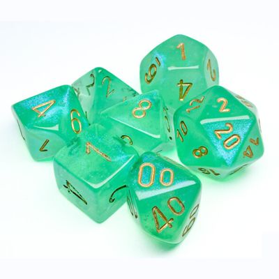 chx DICE SET 7 BOREALIS LIGHT GREEN LUMINARY chx DICE SET 7 BOREALIS LIGHT GREEN LUMINARY