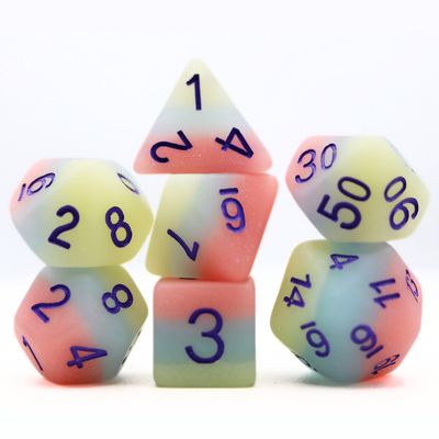 fb DICE SET 7 PEACH SNOW CONE
