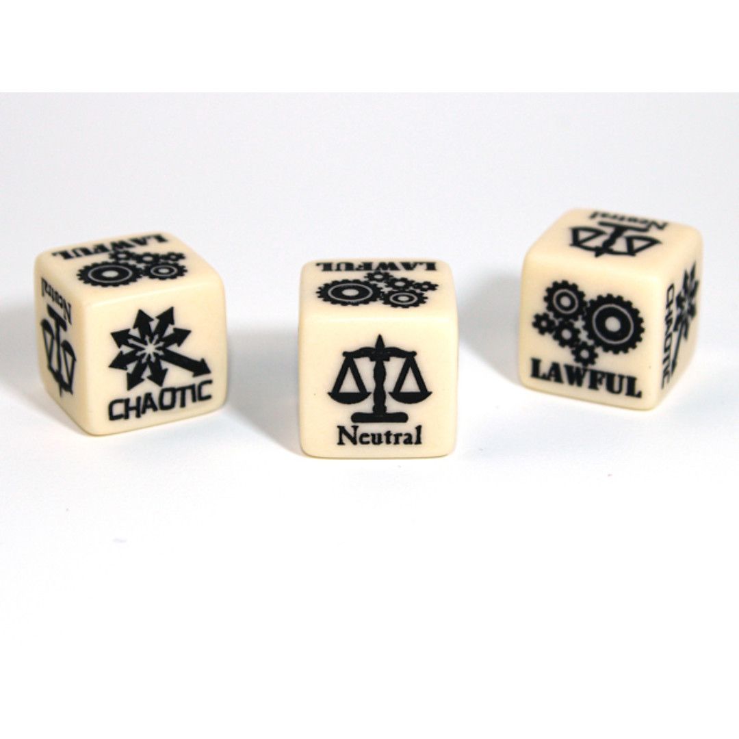 CUSTOM D6 16mm D&amp;D ALIGN. LAWFUL/NEUTRAL/CHAOTIC