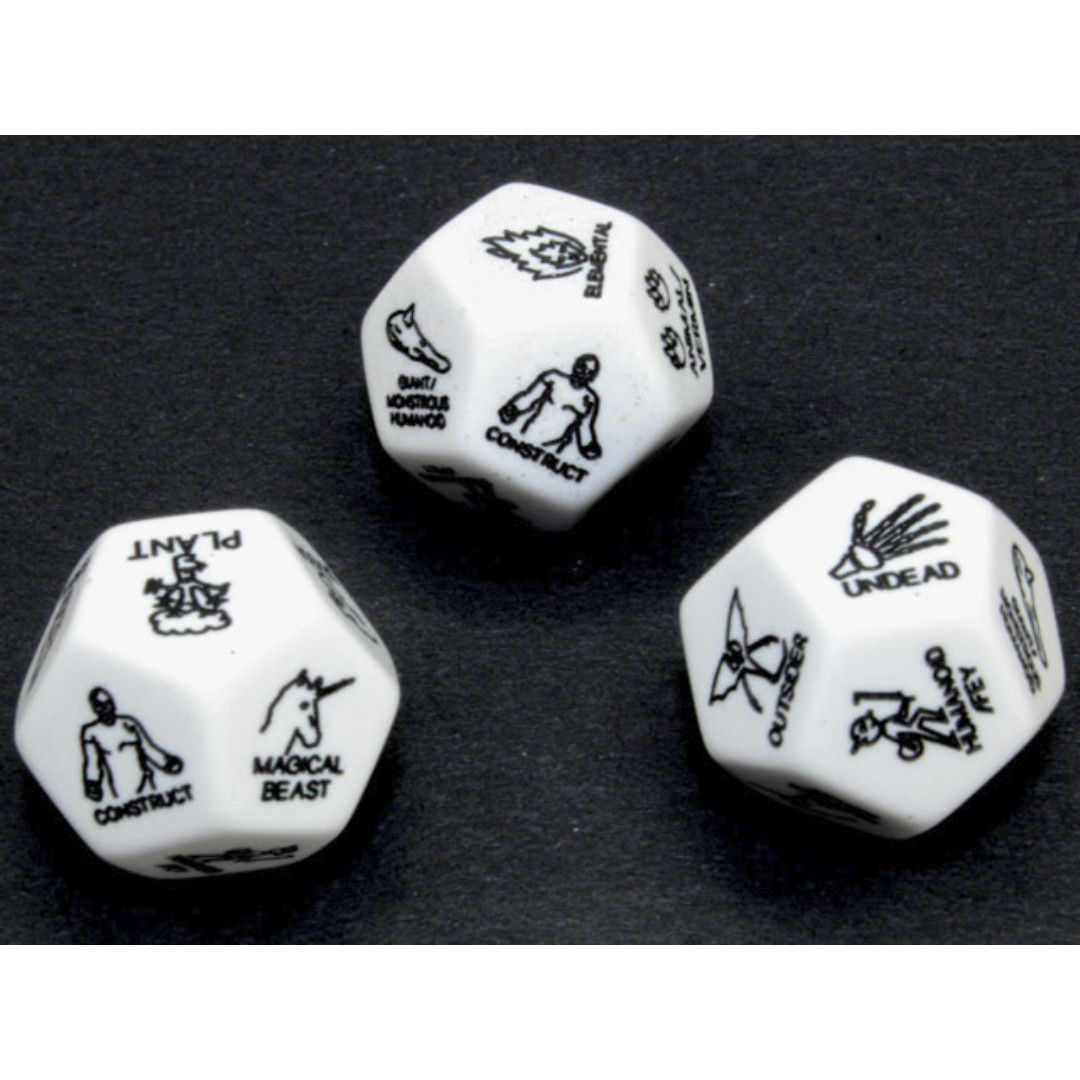CUSTOM D12 16mm RPG MONSTER WHITE w/ BLACK