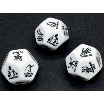 CUSTOM D12 16mm RPG MONSTER WHITE w/ BLACK