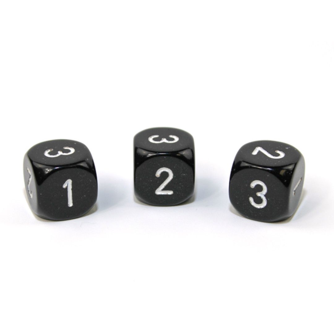 DICE D3 16mm 6-SIDED OPAQUE