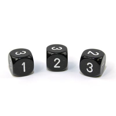 DICE D3 16mm 6-SIDED OPAQUE