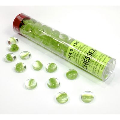 GLASS GAMING STONES CATSEYE GREEN