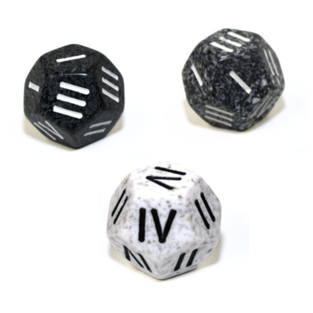 DICE D4 12-SIDED SPECKLED ROMAN (Assorted)