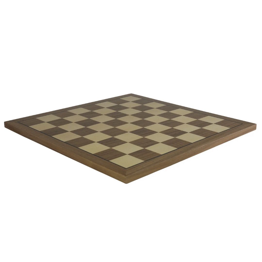 CHESS BOARD 14" WALNUT &amp; MAPLE w/ 1.5" SQ