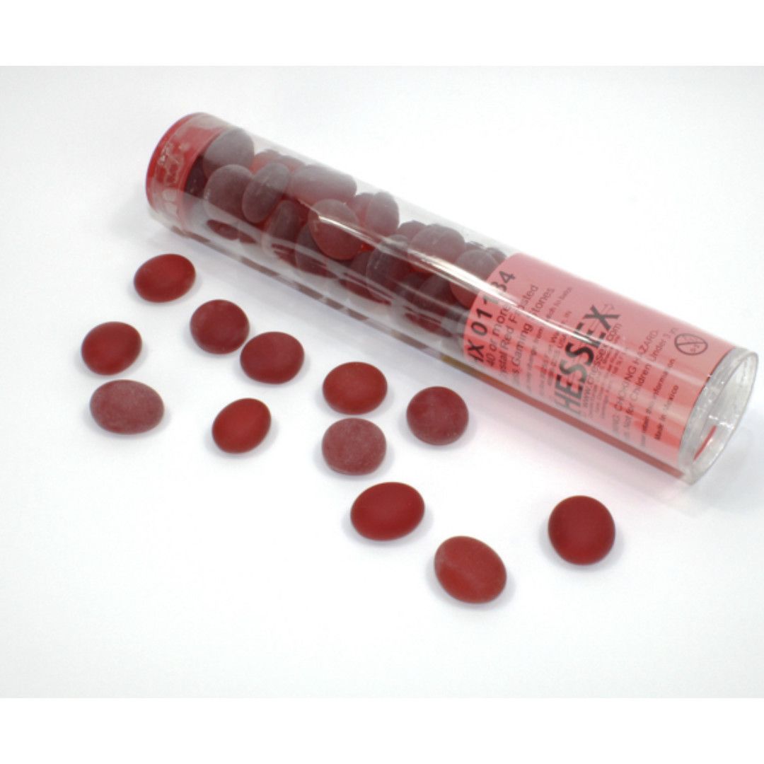 GLASS GAMING STONES FROSTED RED