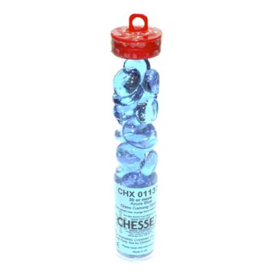 GLASS GAMING STONES AZURE BLUE