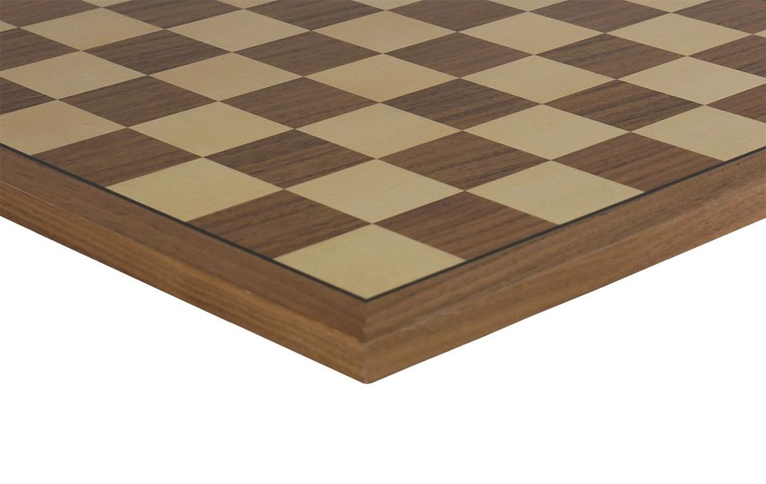 CHESS BOARD 15" WALNUT &amp; MAPLE INLAID w/ 1.75" SQ