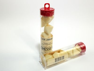 chx DICE SET 6 OPAQUE BLANK IVORY