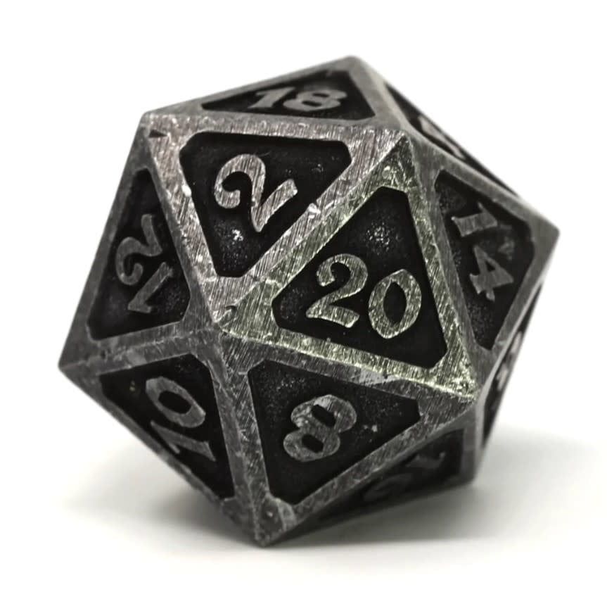 DICE D20 METAL MYTHICA DARK IRON