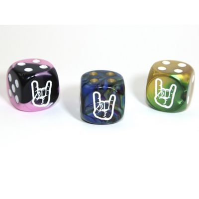 CUSTOM D6 16mm HORNS HAND SIGN (Assorted Colors)