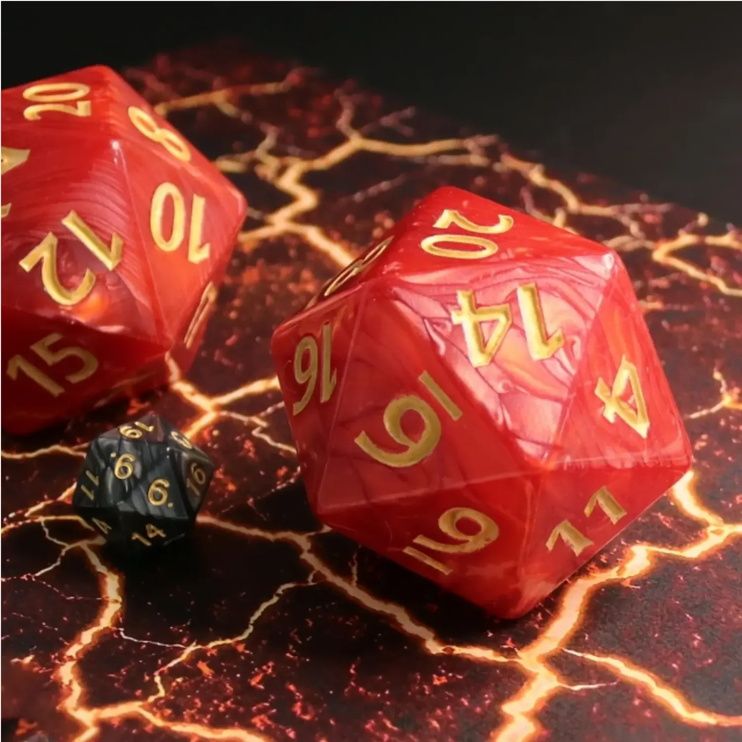 DICE D20 55mm TITAN RED PEARL