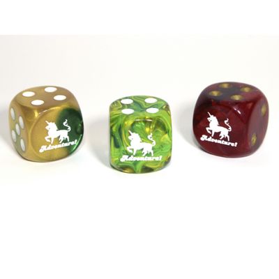 CUSTOM D6 16mm UNICORN ADVENTURE! (Assorted Colors)