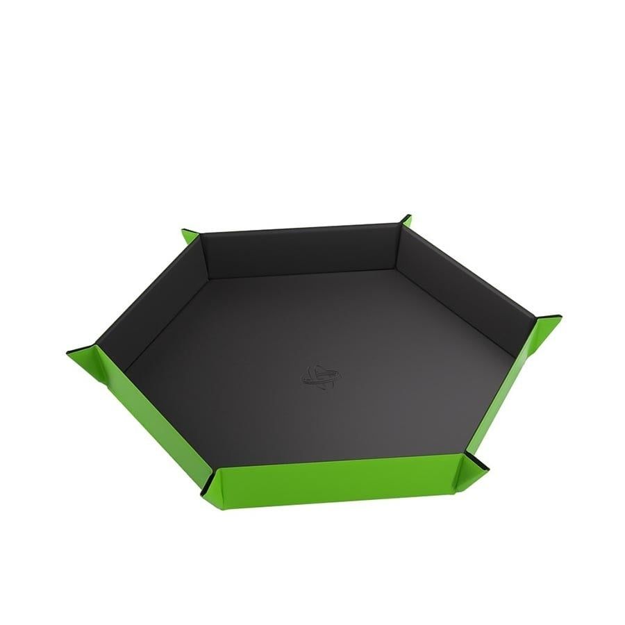 MAGNETIC DICE TRAY HEXAGONAL BLACK/GREEN