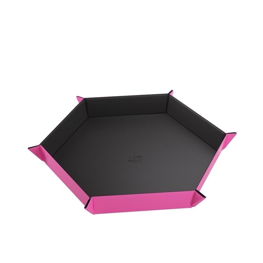 MAGNETIC DICE TRAY: HEXAGONAL BLACK-PINK