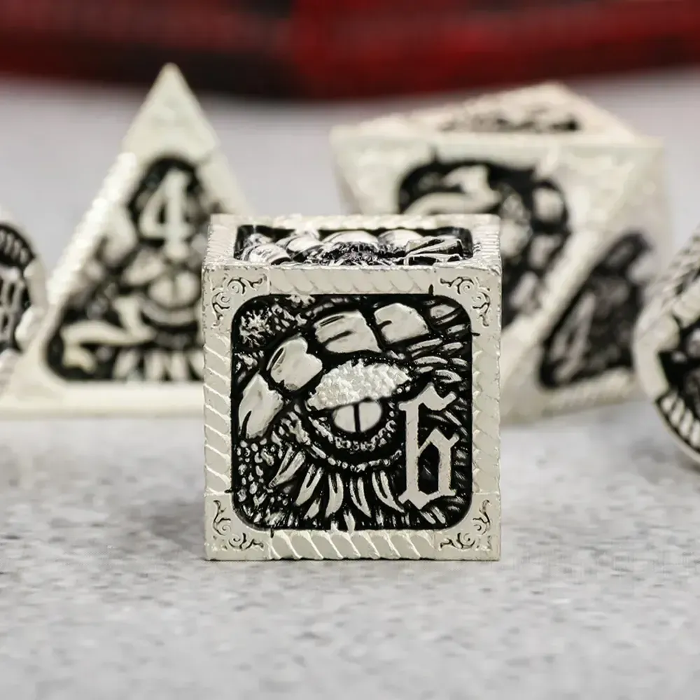 hd DICE SET 7 METAL NEW ERA BLACK w/WHITE