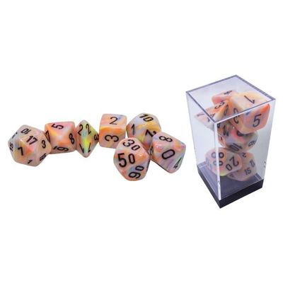chx DICE SET 7 MEGA-HEDRAL FESTIVE CIRCUS w/ BLACK
