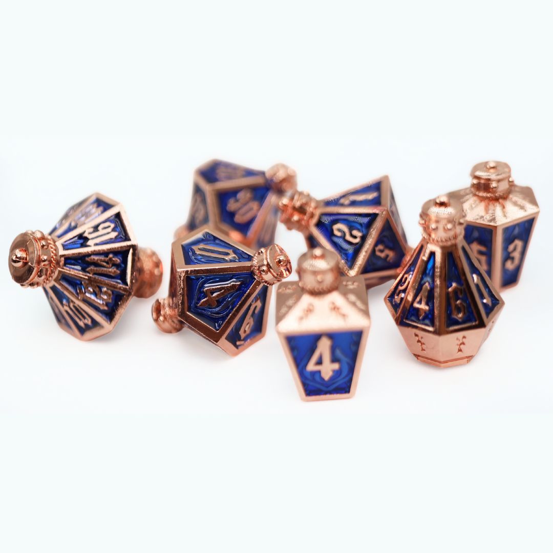 fb DICE SET 7 METAL MOONLIT LANTERN COPPERED PUREFLAME