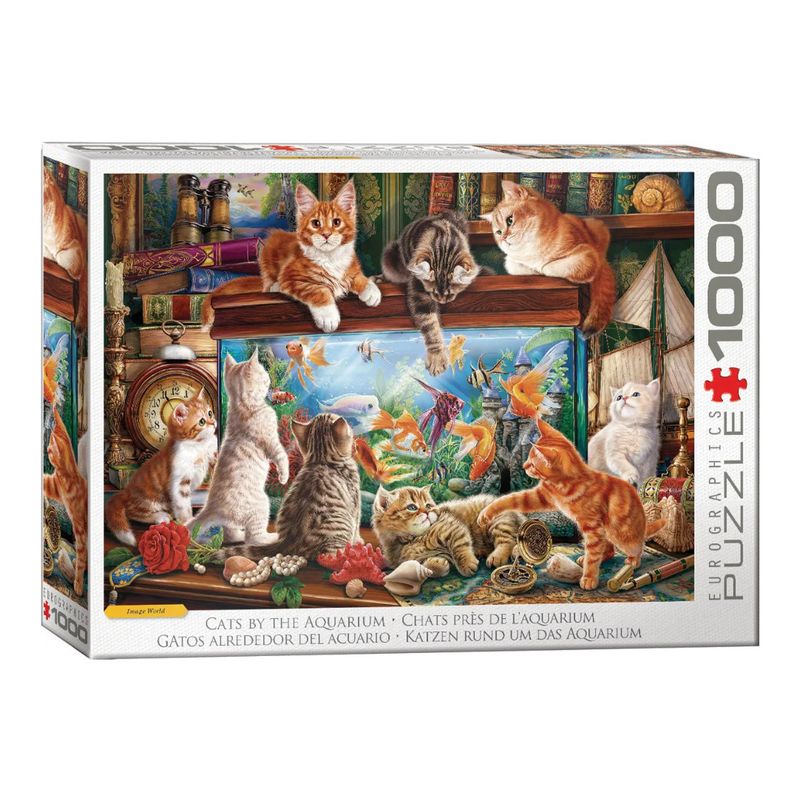 EG1000 CATS BY THE AQUARIUM