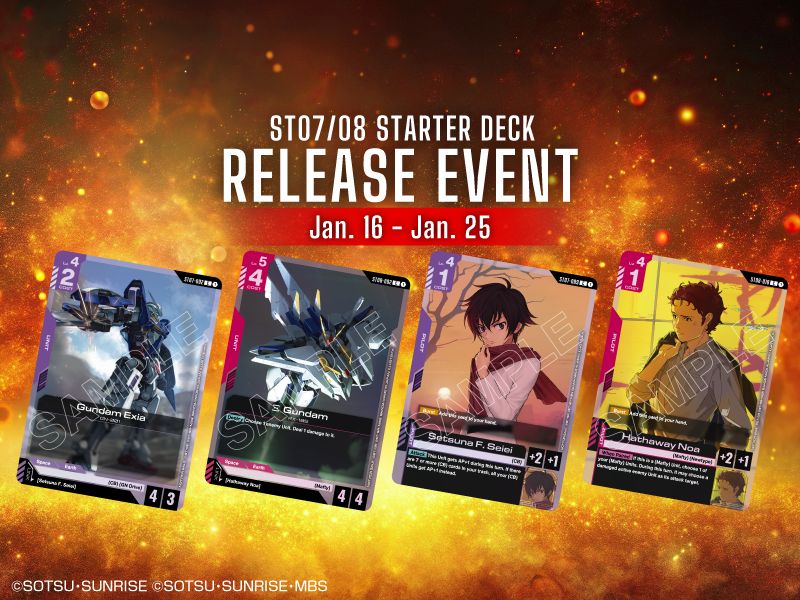 GUNDAM CARD GAME Starter Deck [ST07] &amp; [ST08] Release Event on January 22nd at 6:00 PM