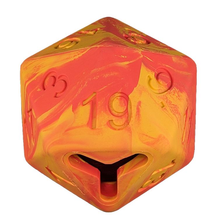 DOG TOY - BARBARIAN STRENGTH D20, Color: Dragon Fire (Orange)