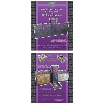 CASTLE KEEP DM SCREEN, DICE TOWER, TURN TRACKER Dark Gray