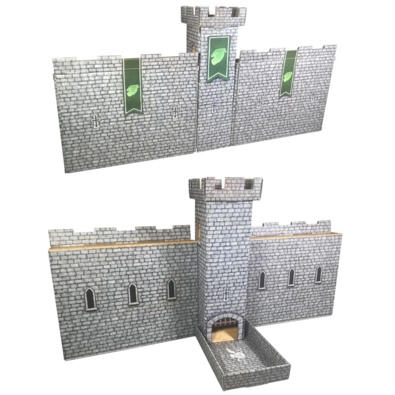 CASTLE KEEP DM SCREEN, DICE TOWER, TURN TRACKER Light Gray