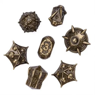 cul DICE SET 7 METAL DRAGON BODY - BRONZE