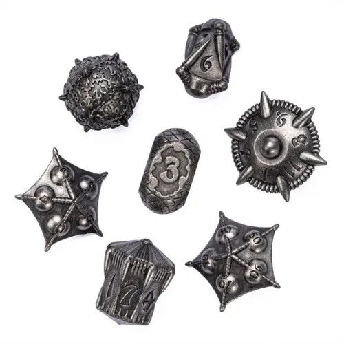 cul DICE SET 7 METAL DRAGON BODY - IRON