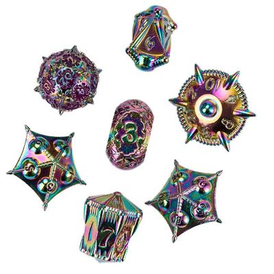 cul DICE SET 7 METAL DRAGON BODY - RAINBOW