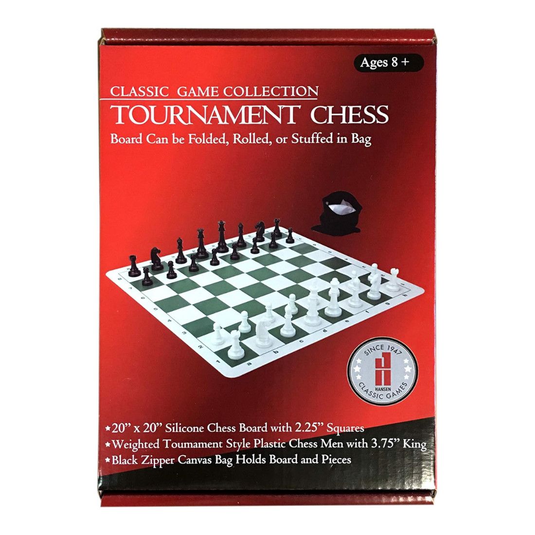 CHESS SET 3.75" TOURNAMENT on 20" SILICONE BOARD