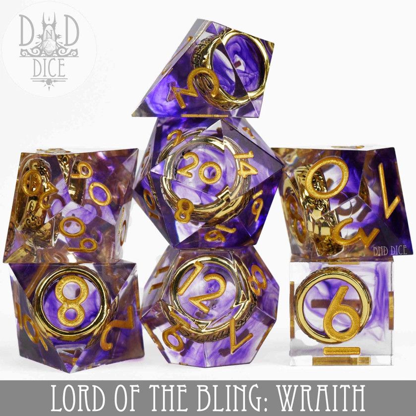 dnd DICE SET 7 LORD OF THE BLING - WRAITH