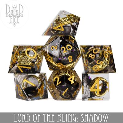 dnd DICE SET 7 LORD OF THE BLING - SHADOW