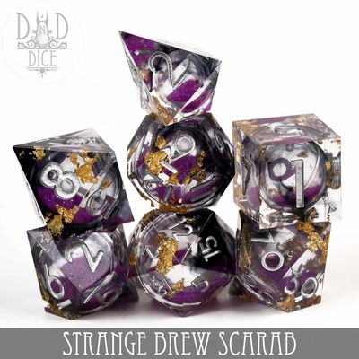 dnd DICE SET 7 LIQUID CORE STRANGE BREW - SCARAB