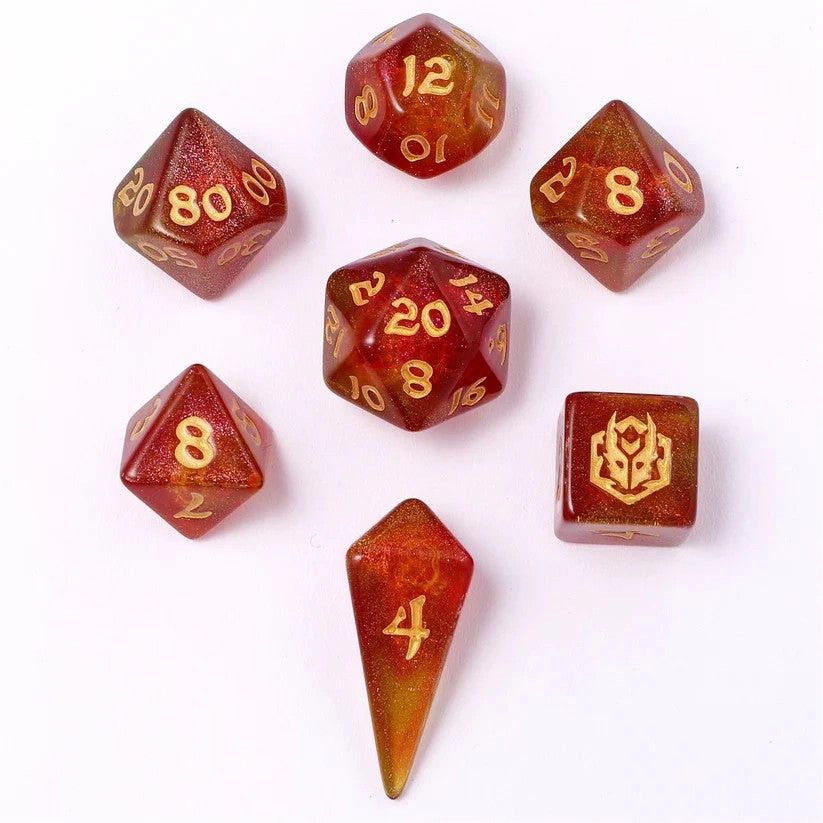 hym DICE SET 7 MINI WYRMFORGED - Phoenix Feather