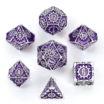 hym DICE SET 7 METAL COGCRAFT - Silver w/ Purple