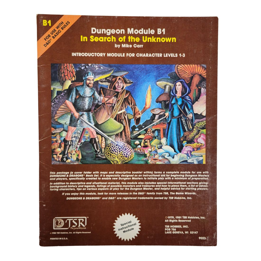D&amp;D 1e: B1 - IN SEARCH OF THE UNKNOWN (1981)