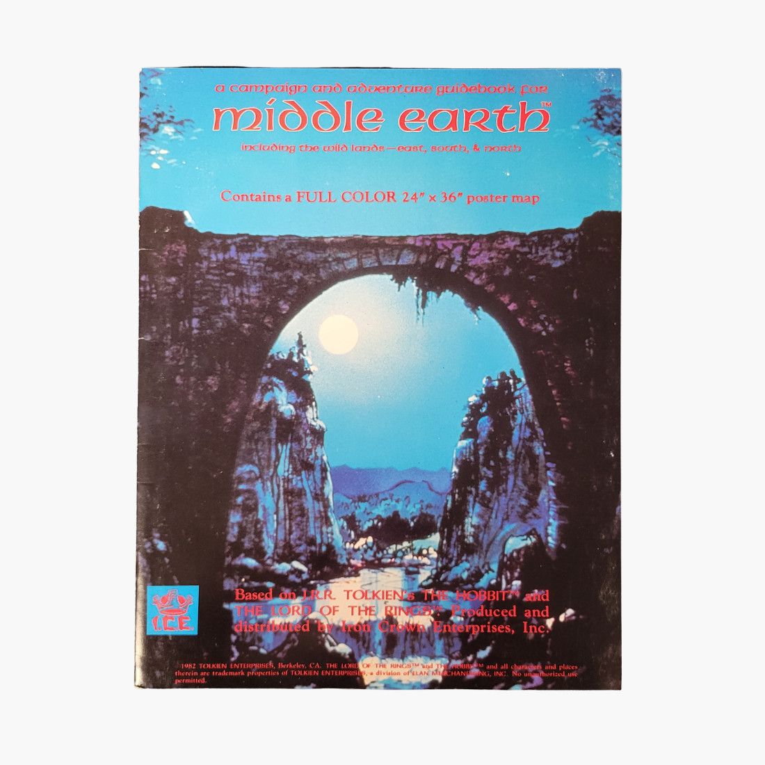 MIDDLE EARTH CAMPAIGN &amp; ADVENTURE GUIDEBOOK w/ MAP (1982)