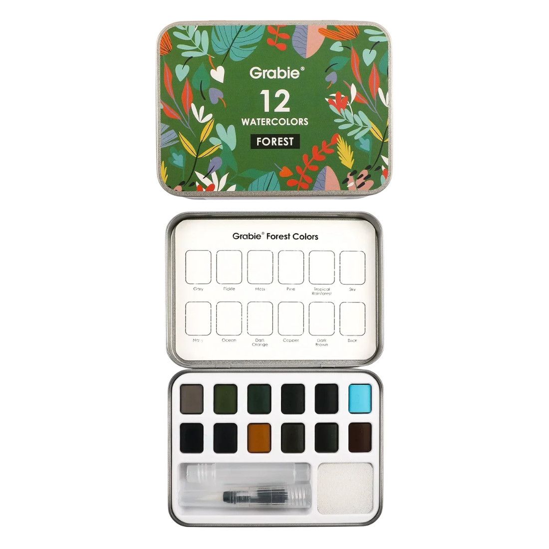 WATERCOLOR POCKET SET W/ BRUSH - FOREST