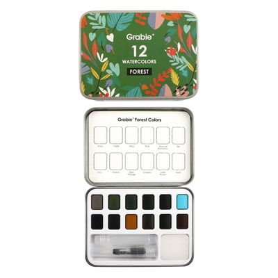 WATERCOLOR POCKET SET W/ BRUSH - FOREST